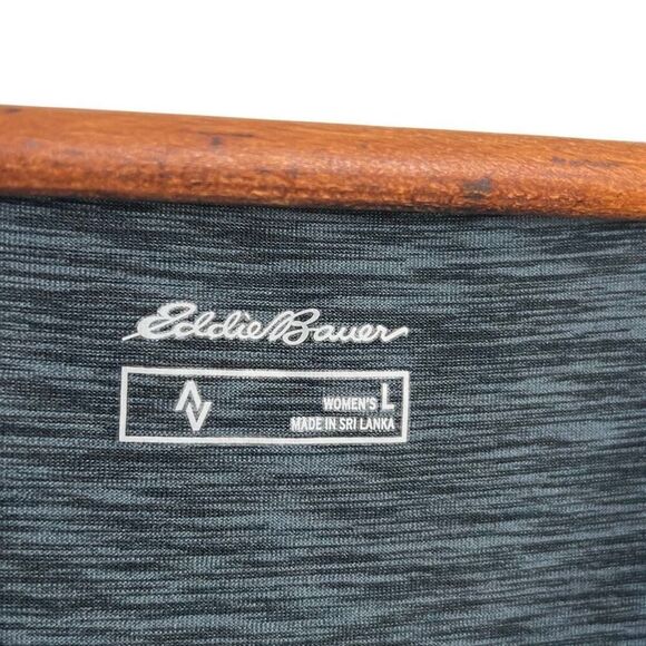 Eddie Bauer Heather 3/4 Sleeve Crossover Aster Pleated Mini Dress Gray Large - Picture 7 of 9